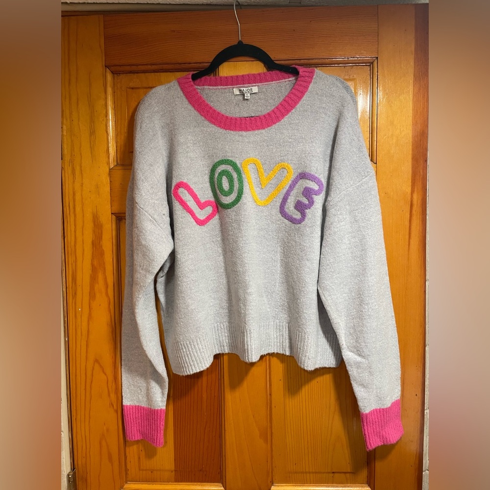 Major Label Group Women Gray Pullover Sweater Size - XL. NWT